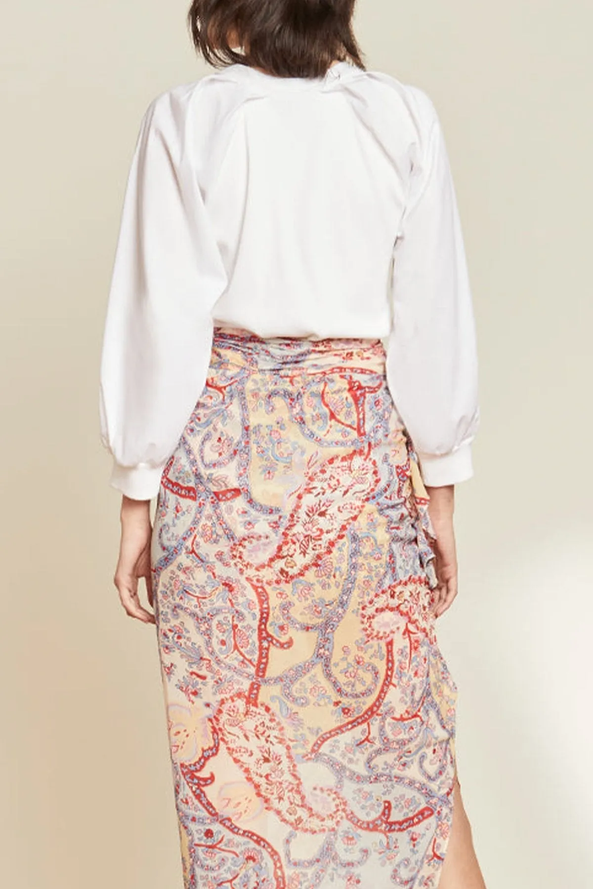 Gibson Pleat-Sleeve Top in White