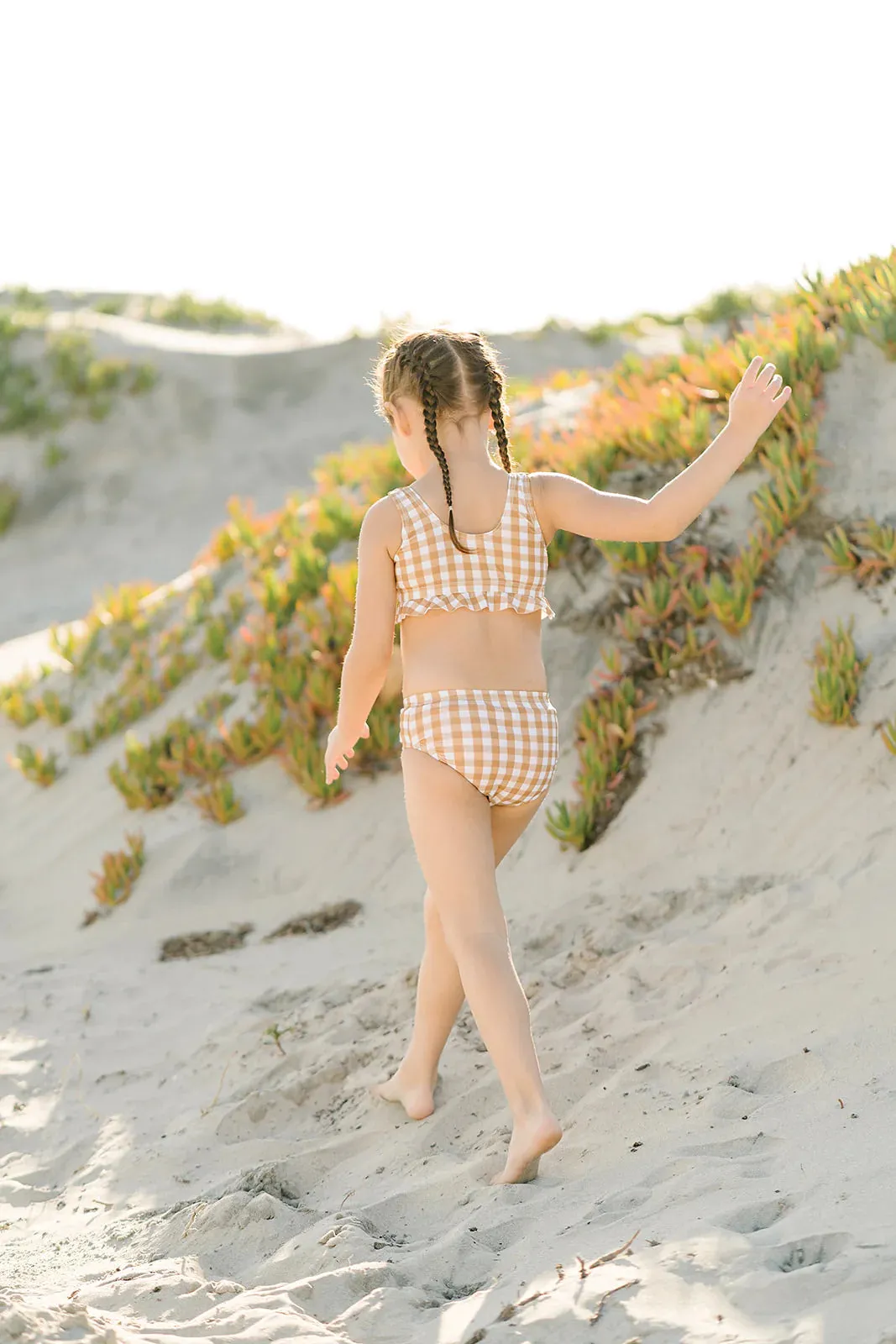 Gingham Bikini Set with Ruffle Top