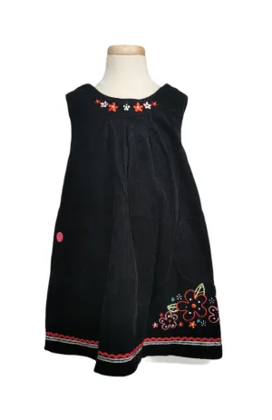 GIRL SIZE MEDIUM (6/7 YEARS) - LULLAH BETTE, Soft Black Corduroy Dress EUC B37
