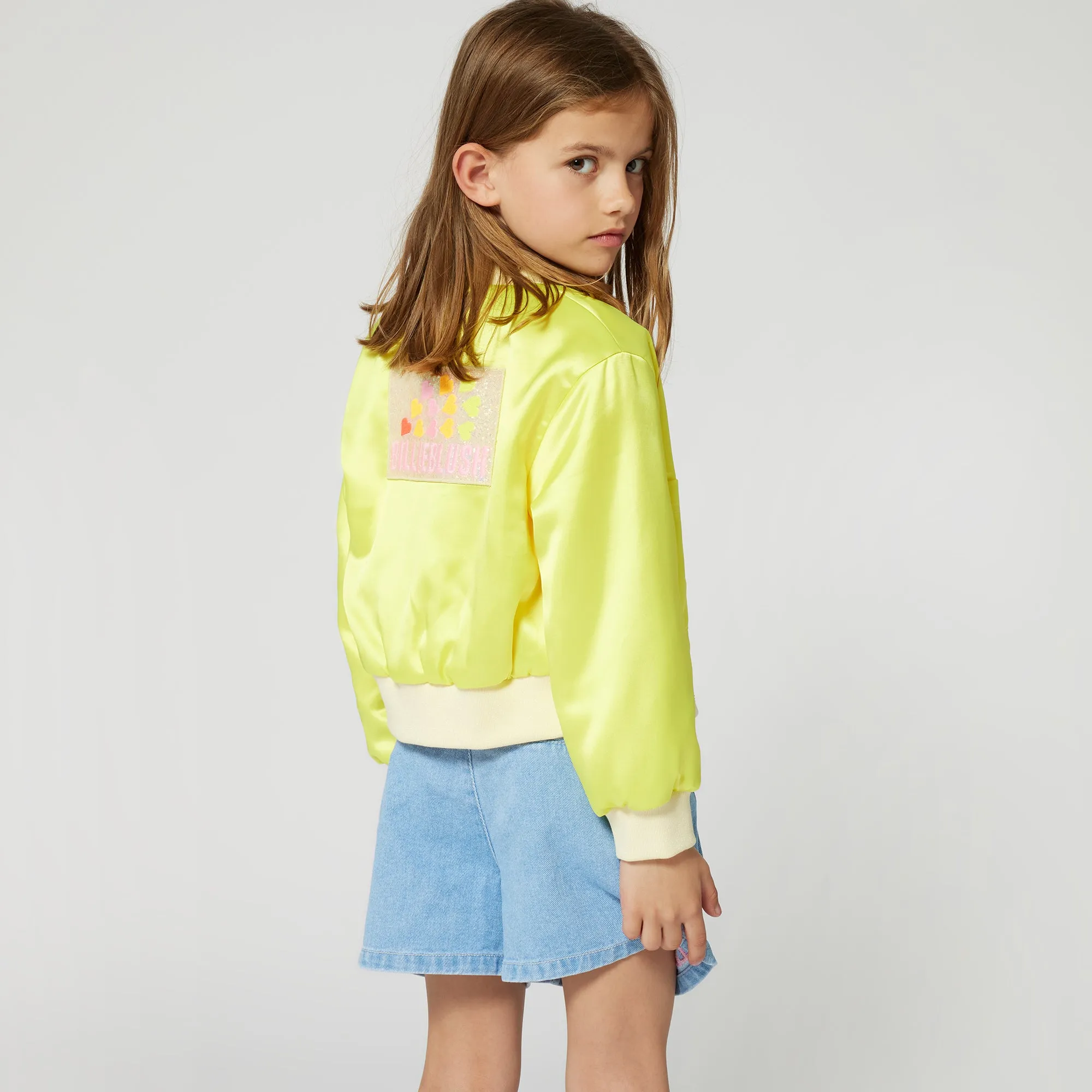 Girls Denim Sequin Sun Shorts