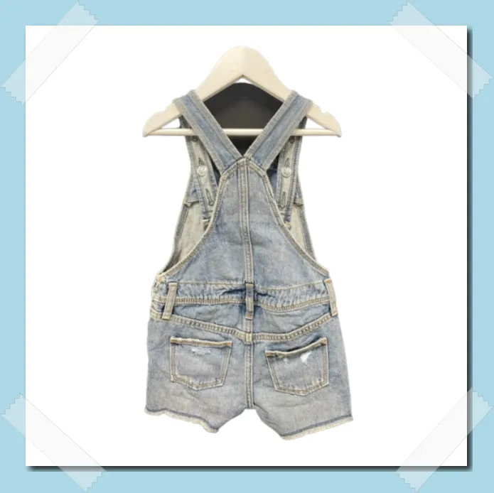 GIRLS EX STORE RIP DENIM SHORT DUNGAREES (style G7) Pack of 12