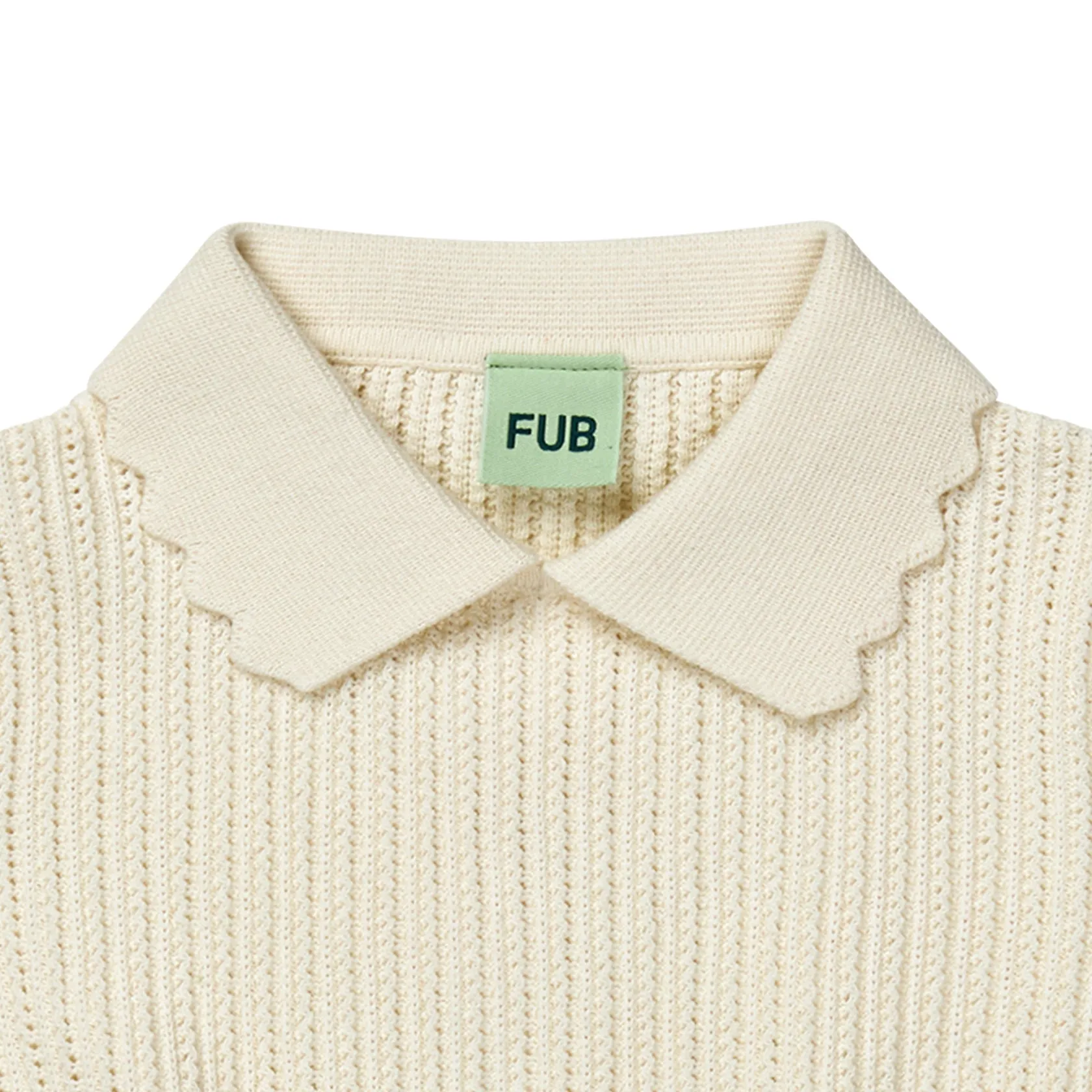 Girls Ivory Cotton Knit T-Shirt