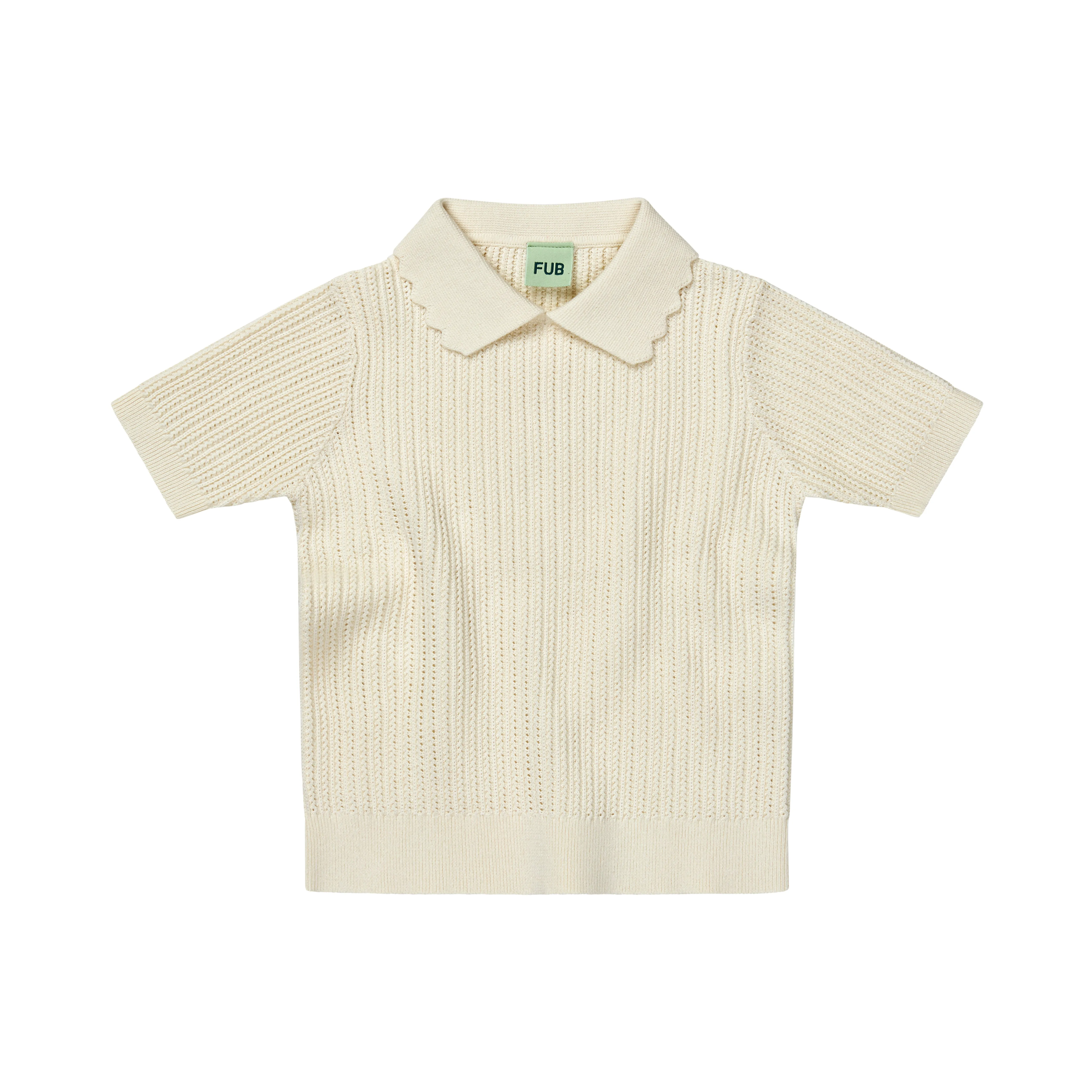 Girls Ivory Cotton Knit T-Shirt