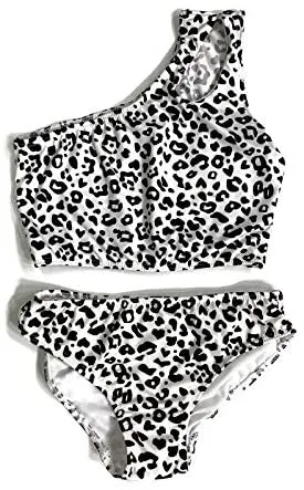 Girl's Two Piece One Shoulder Bathing Suit