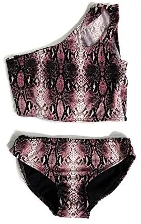 Girl's Two Piece One Shoulder Bathing Suit
