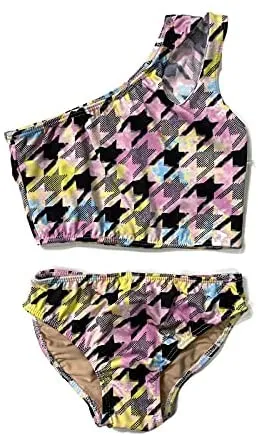 Girl's Two Piece One Shoulder Bathing Suit