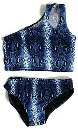 Girl's Two Piece One Shoulder Bathing Suit