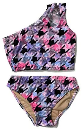 Girl's Two Piece One Shoulder Bathing Suit