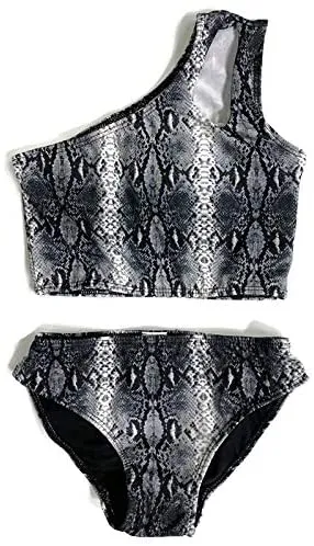 Girl's Two Piece One Shoulder Bathing Suit