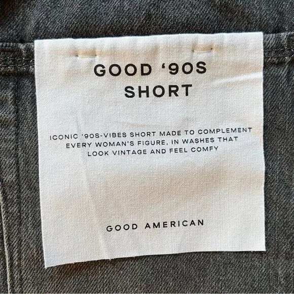GOOD AMERICAN Good '90s High Waist Fray Hem Denim Shorts