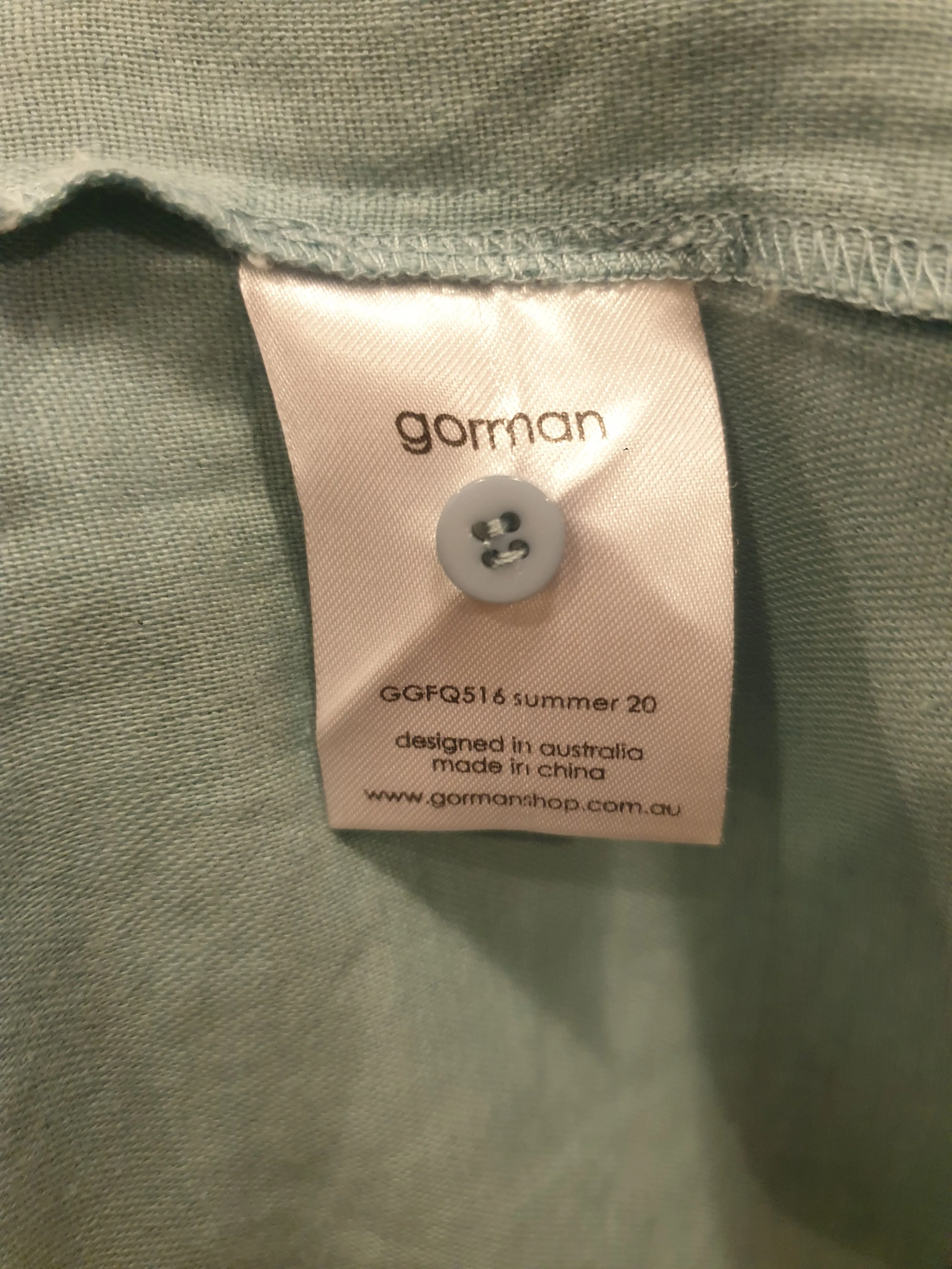 Gorman blue cropped linen mix top size 10