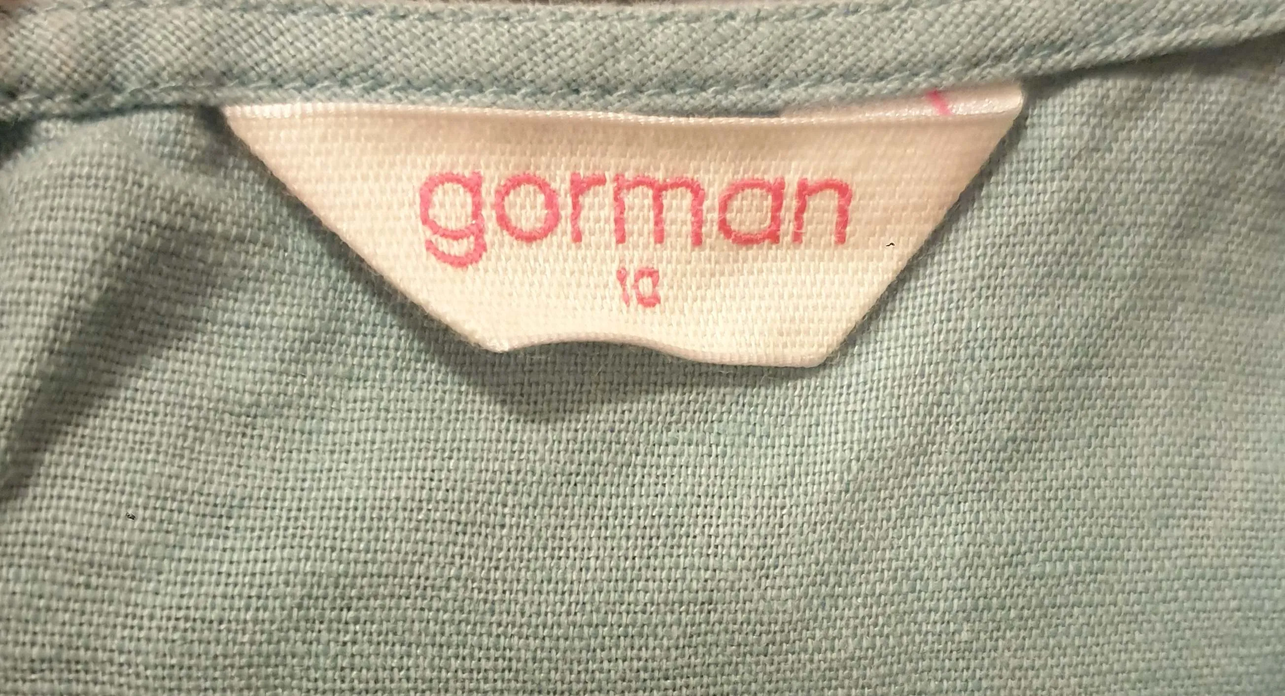 Gorman blue cropped linen mix top size 10