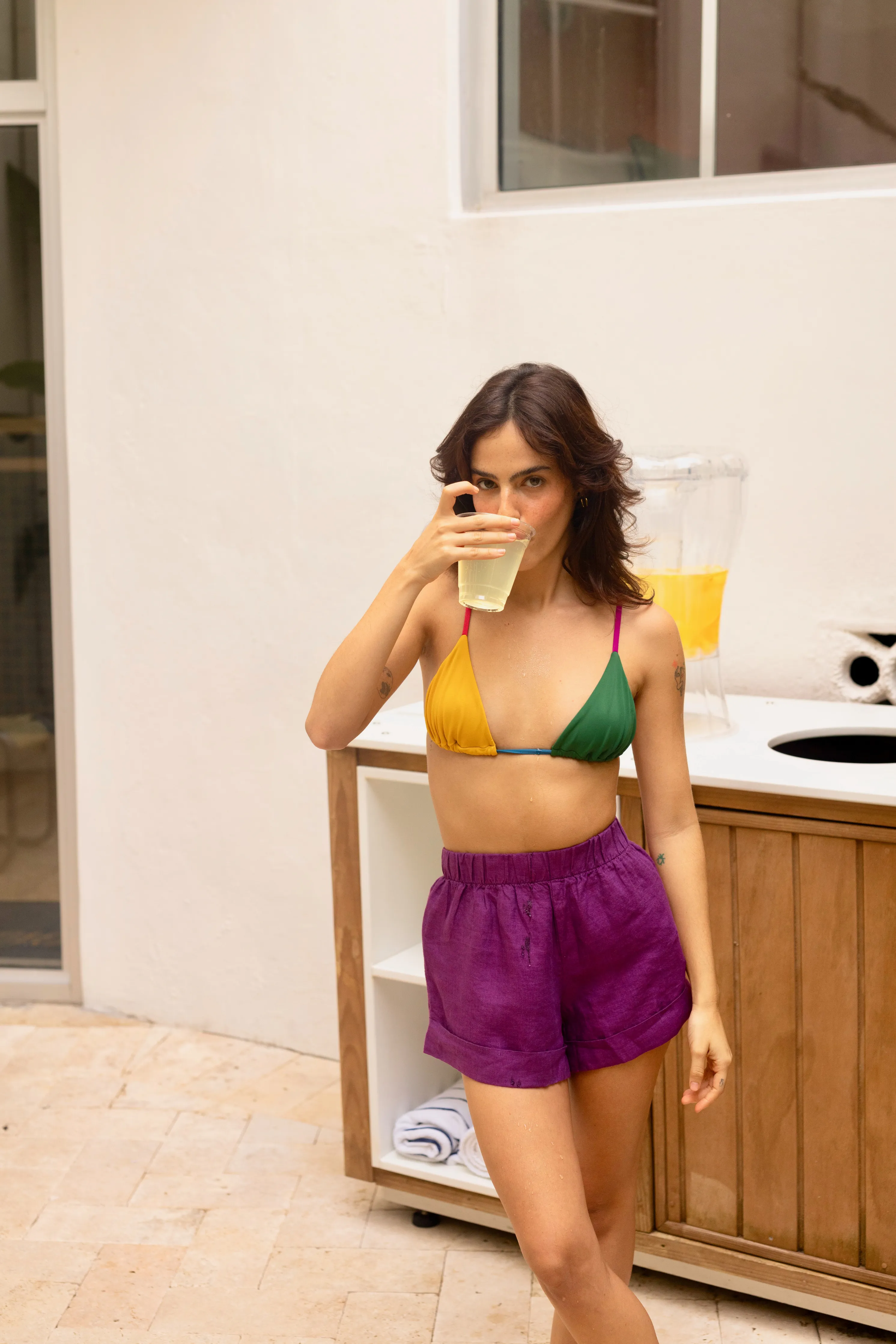 Grape Soda Linen Shorts