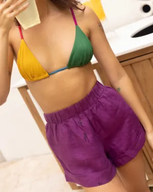 Grape Soda Linen Shorts