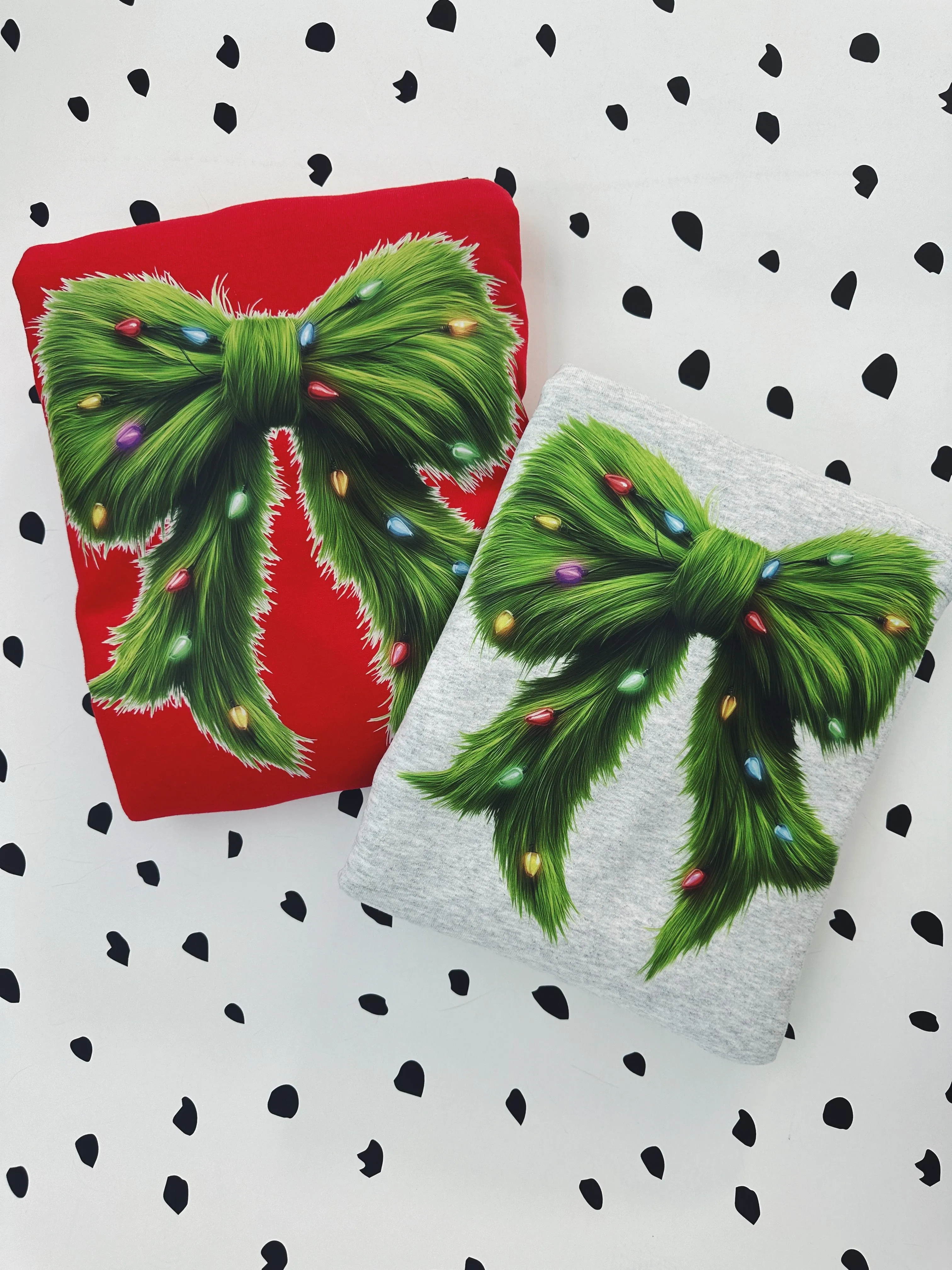 Green Furry Bow Unisex Crewneck Sweatshirt // Final Sale