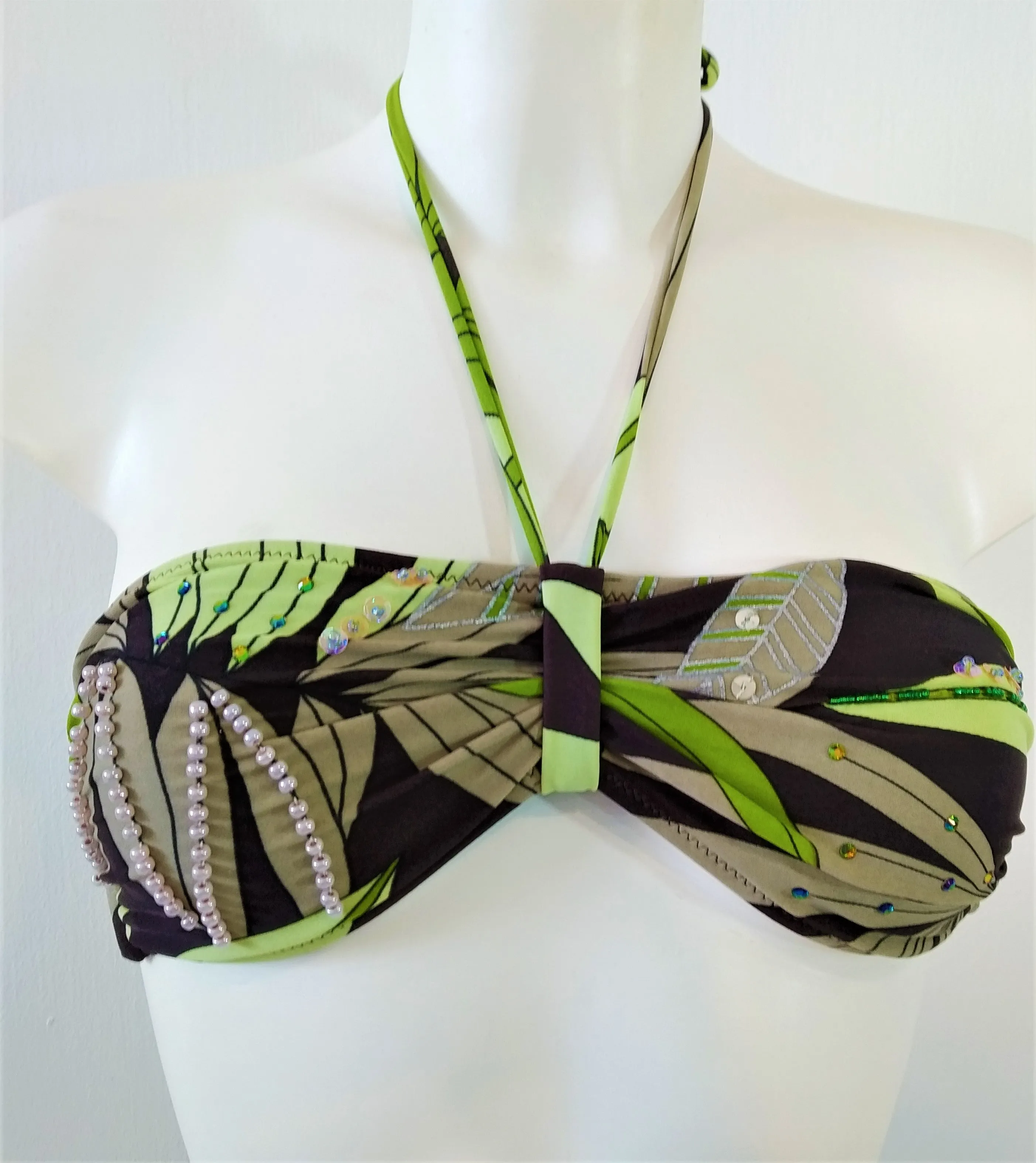 Green leaves Bikini Bandeau