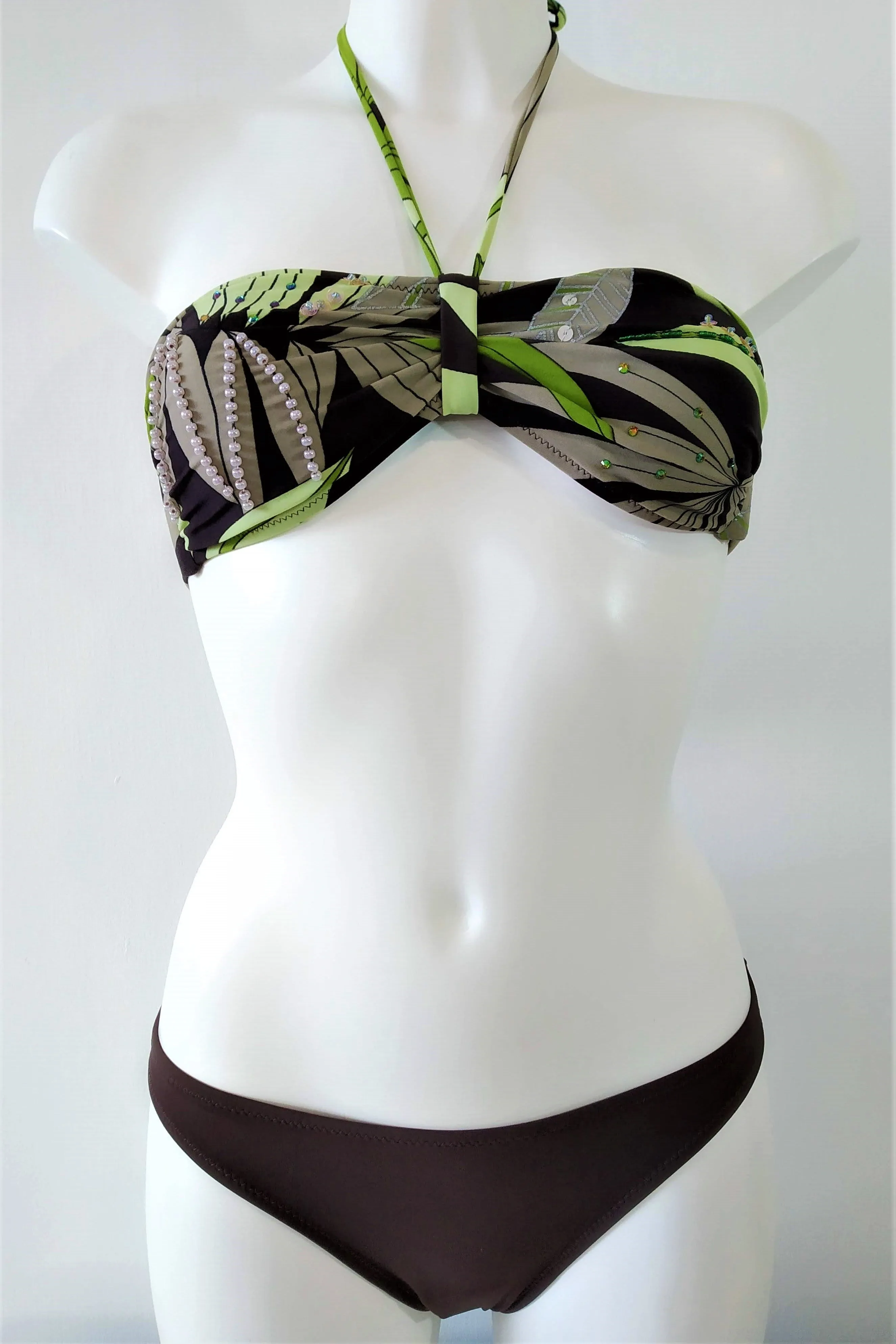 Green leaves Bikini Bandeau