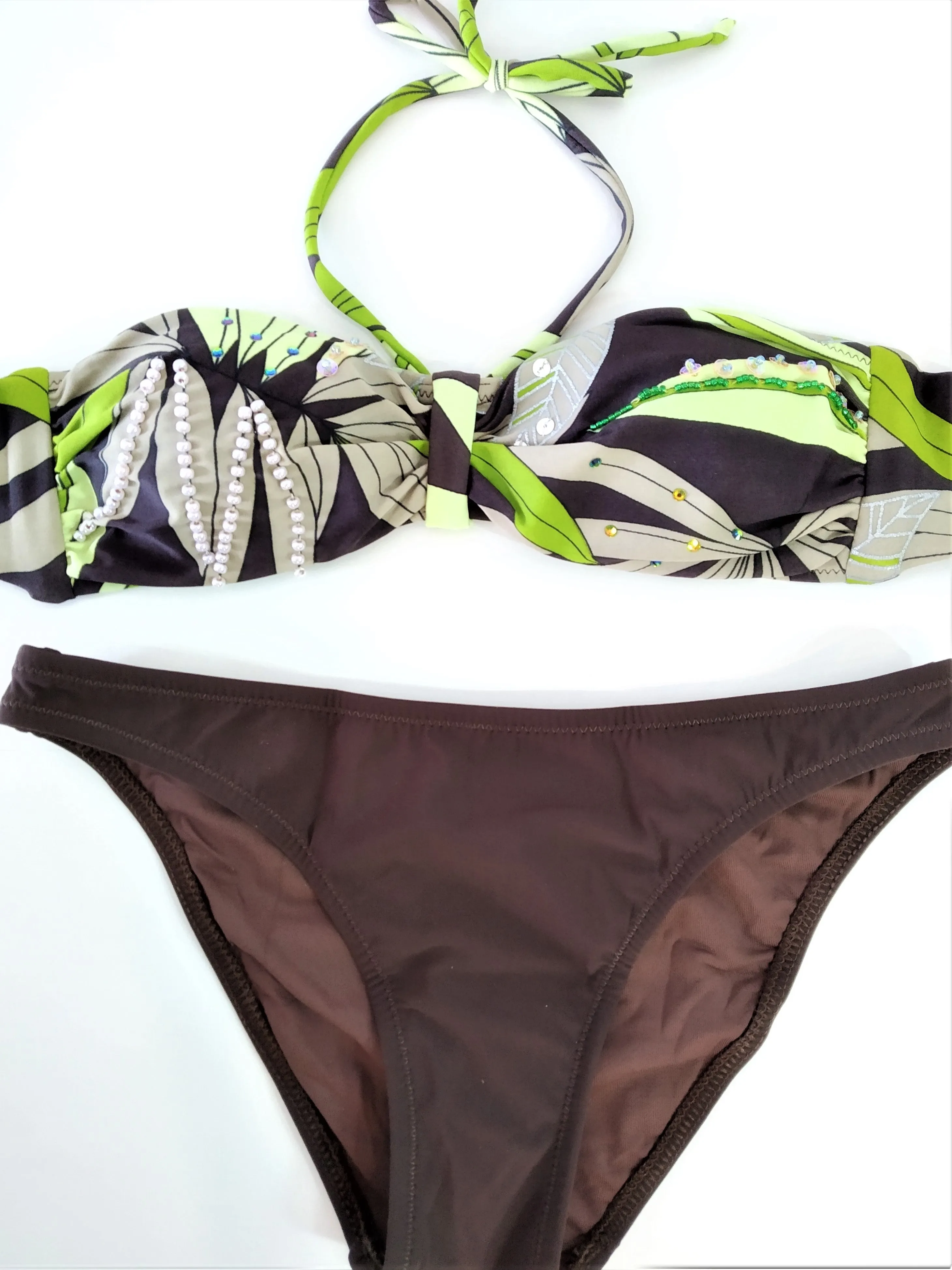 Green leaves Bikini Bandeau