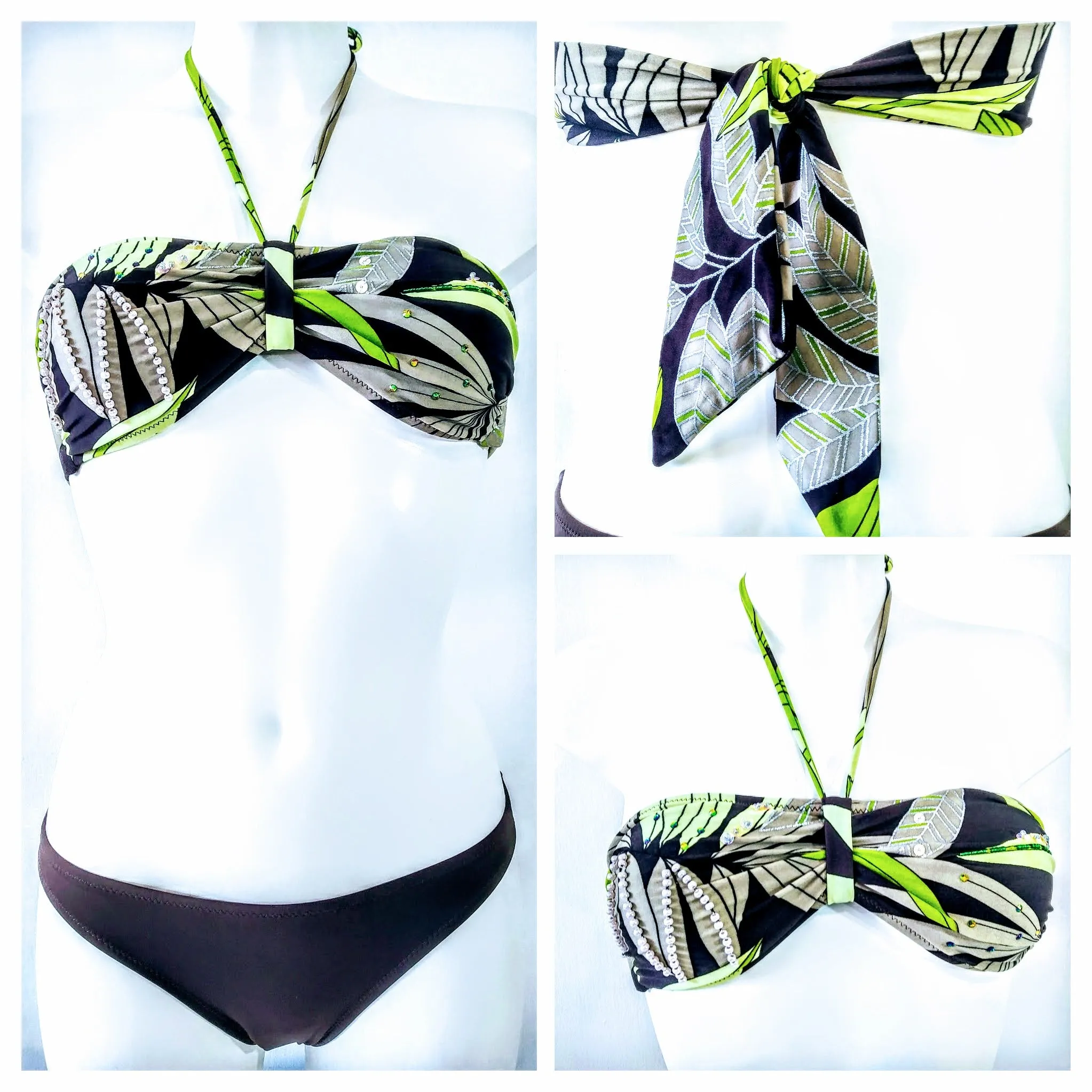 Green leaves Bikini Bandeau