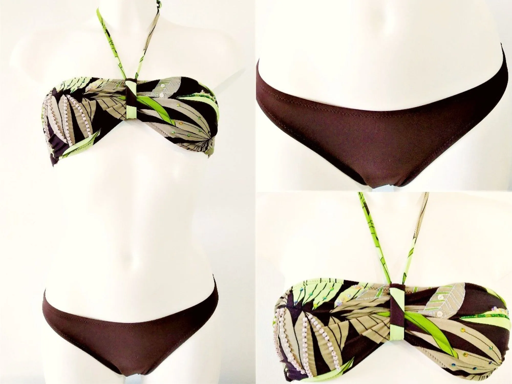 Green leaves Bikini Bandeau
