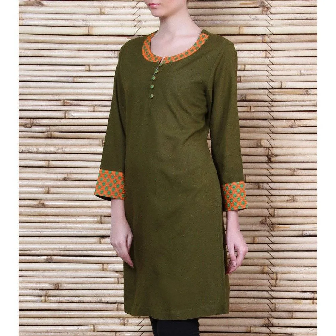 Green Linen Kurta