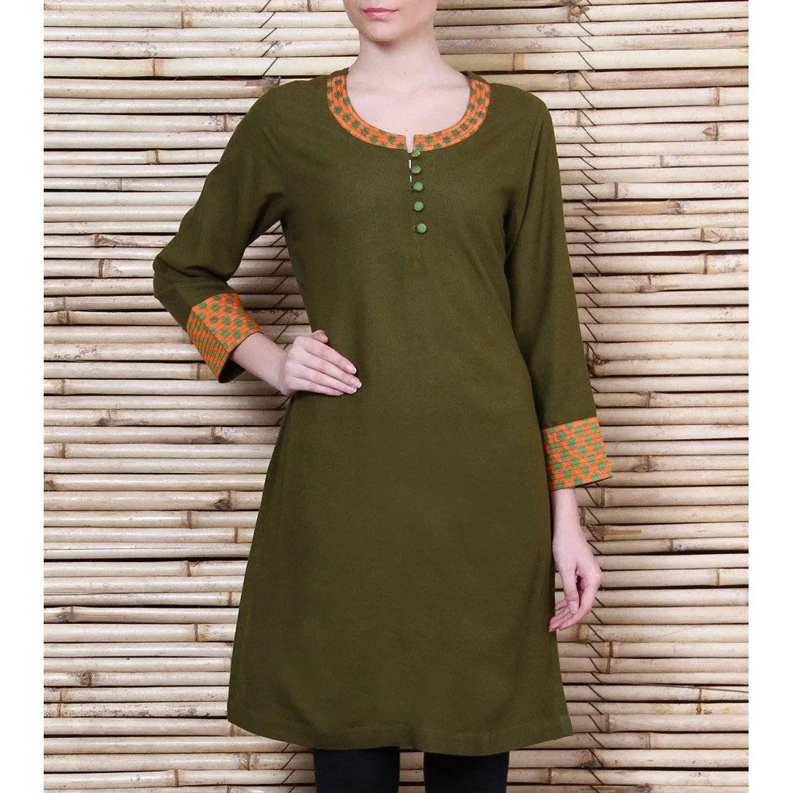 Green Linen Kurta