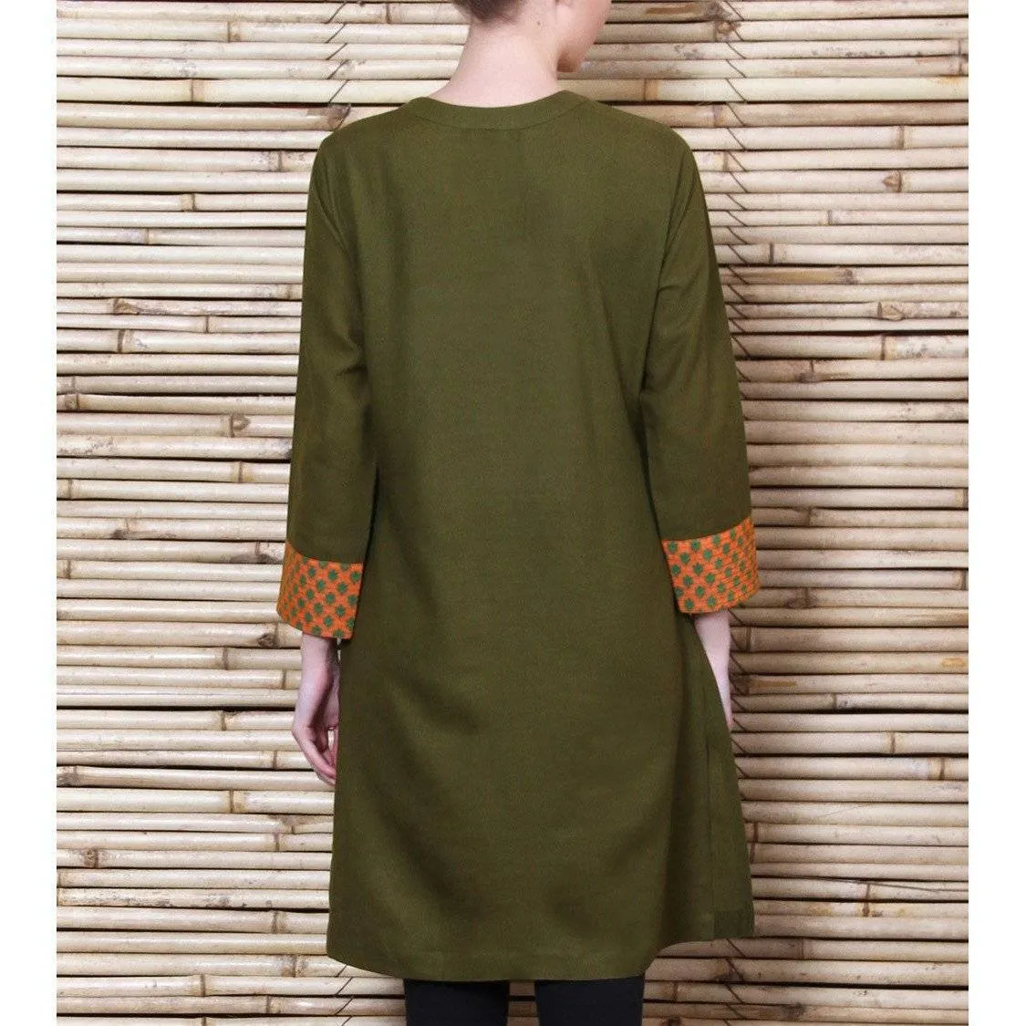 Green Linen Kurta