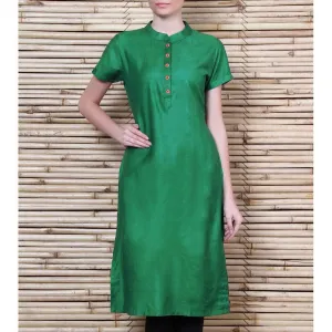 Green Tussar Cotton Kurta