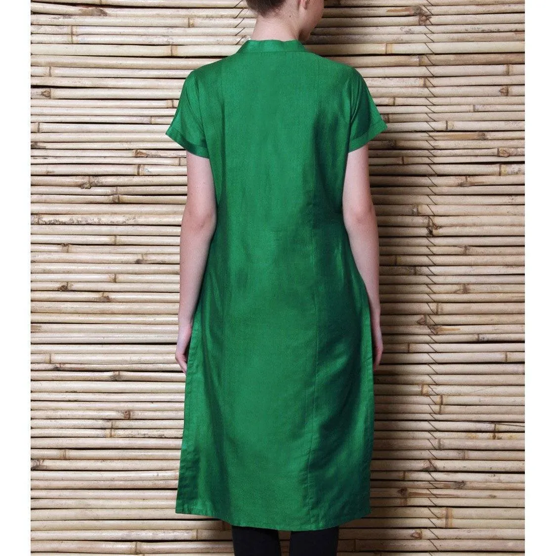 Green Tussar Cotton Kurta