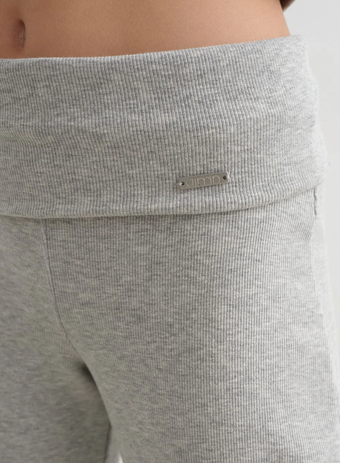 Grey Melange Young Ease Ribbed Pants