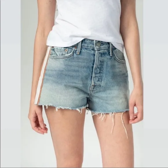 ✨GRLFRND✨Cindy Side Stripe Denim Shorts