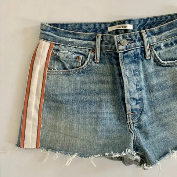 ✨GRLFRND✨Cindy Side Stripe Denim Shorts