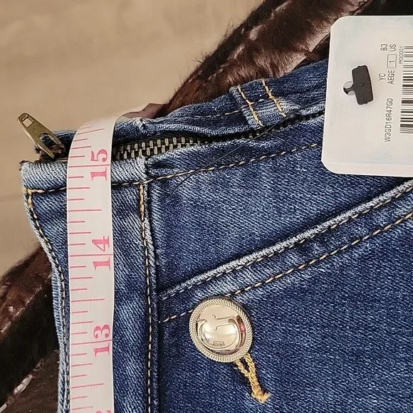 Guess Janae Blue Denim Short Tencel Feel Right Features, Side Zipper 30