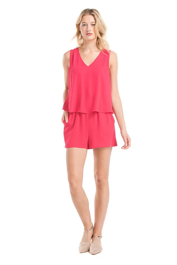 Hailey Romper | Hot Pink