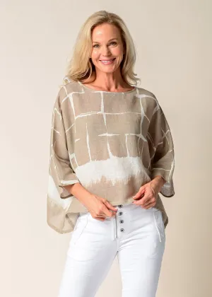 Harlan Linen Top in Mocha