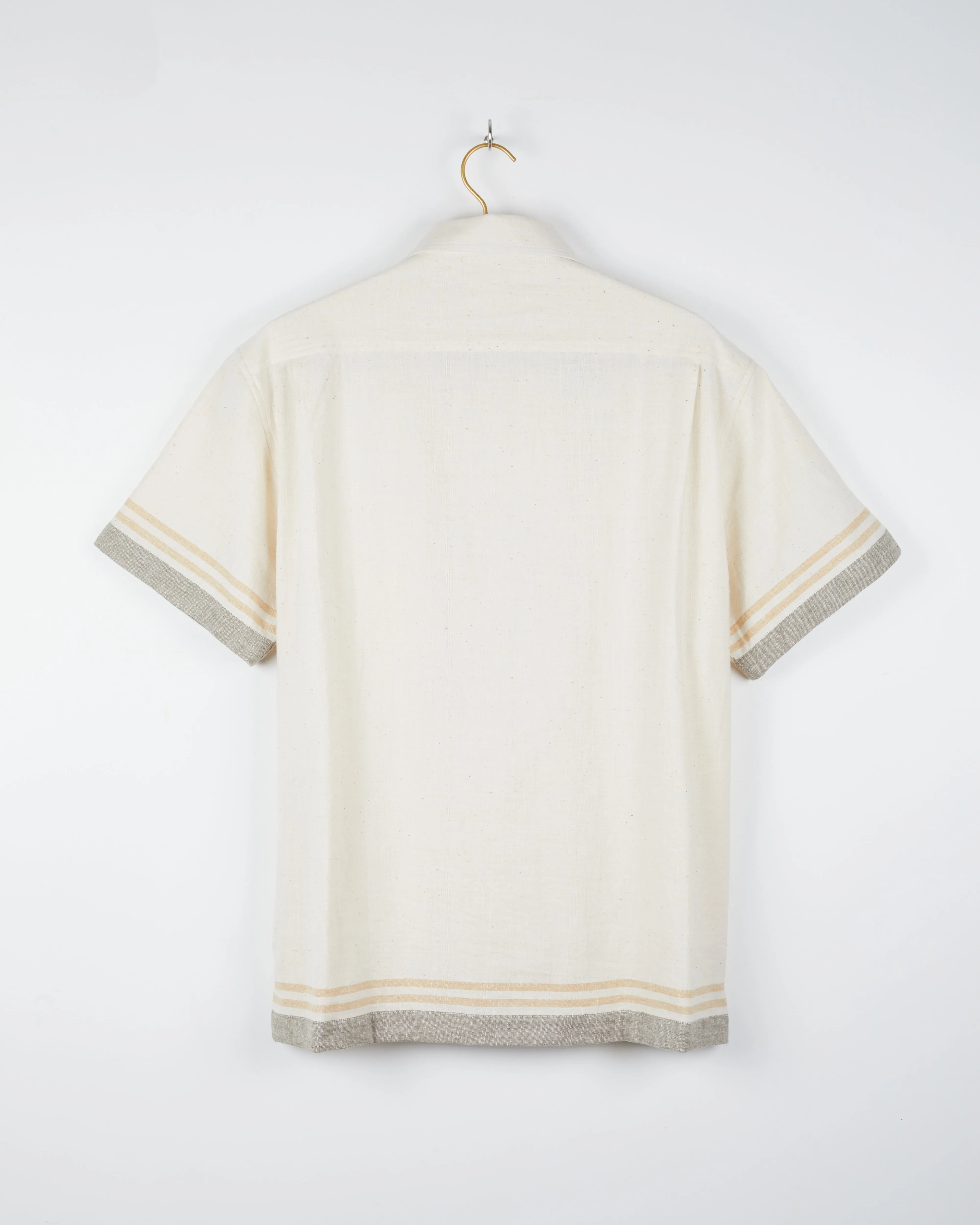 Harshil Two-Pocket Shirt in Tipping Stripe Border Natural