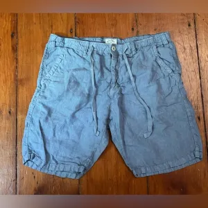 Hartford alternative classics 100% linen blue drawstring shorts size 8 / M / 52
