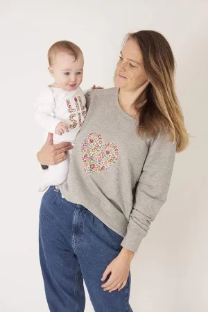 Heart Ladies Sweatshirt in your Choice of Liberty Print