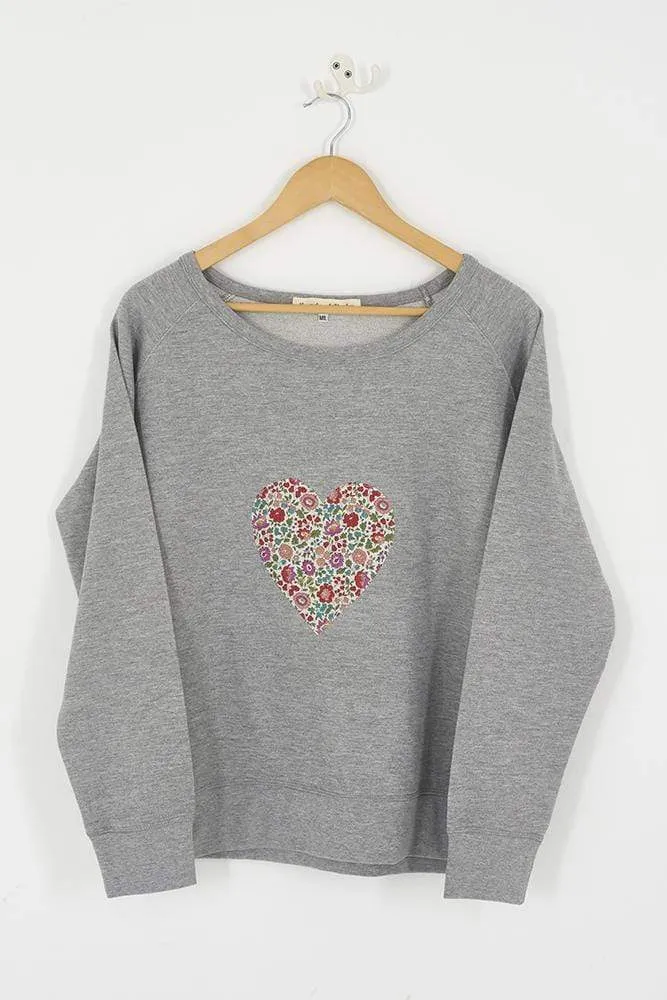 Heart Ladies Sweatshirt in your Choice of Liberty Print
