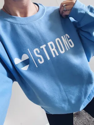 Heart Strong © (Thin Blue Line) Unisex Crewneck Sweatshirt (Carolina Blue)
