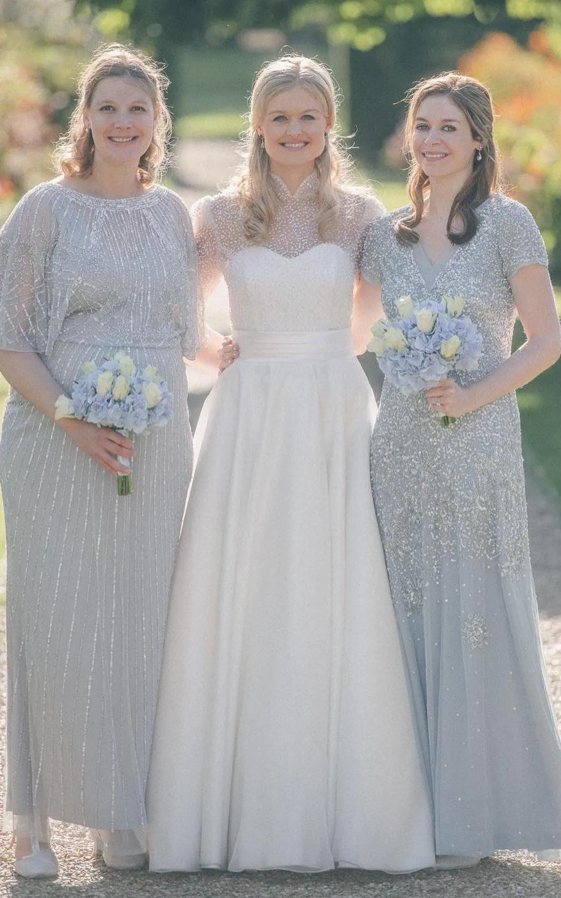 High Neck A-Line Satin Modest Wedding Dress With Long Sleeve Sequins-716597