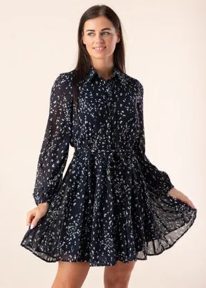 Holly Navy Shirt Mini Dress