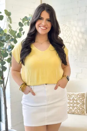 Honeydew Linen V-Neck Top