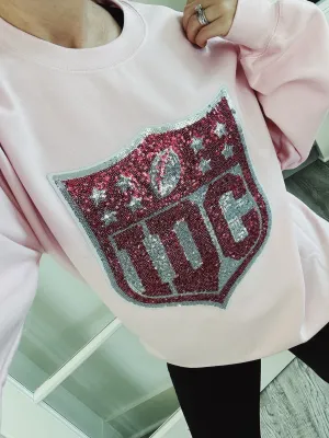 IDC Football Sequin Patch Unisex Crewneck Sweatshirt // FLASH SALE
