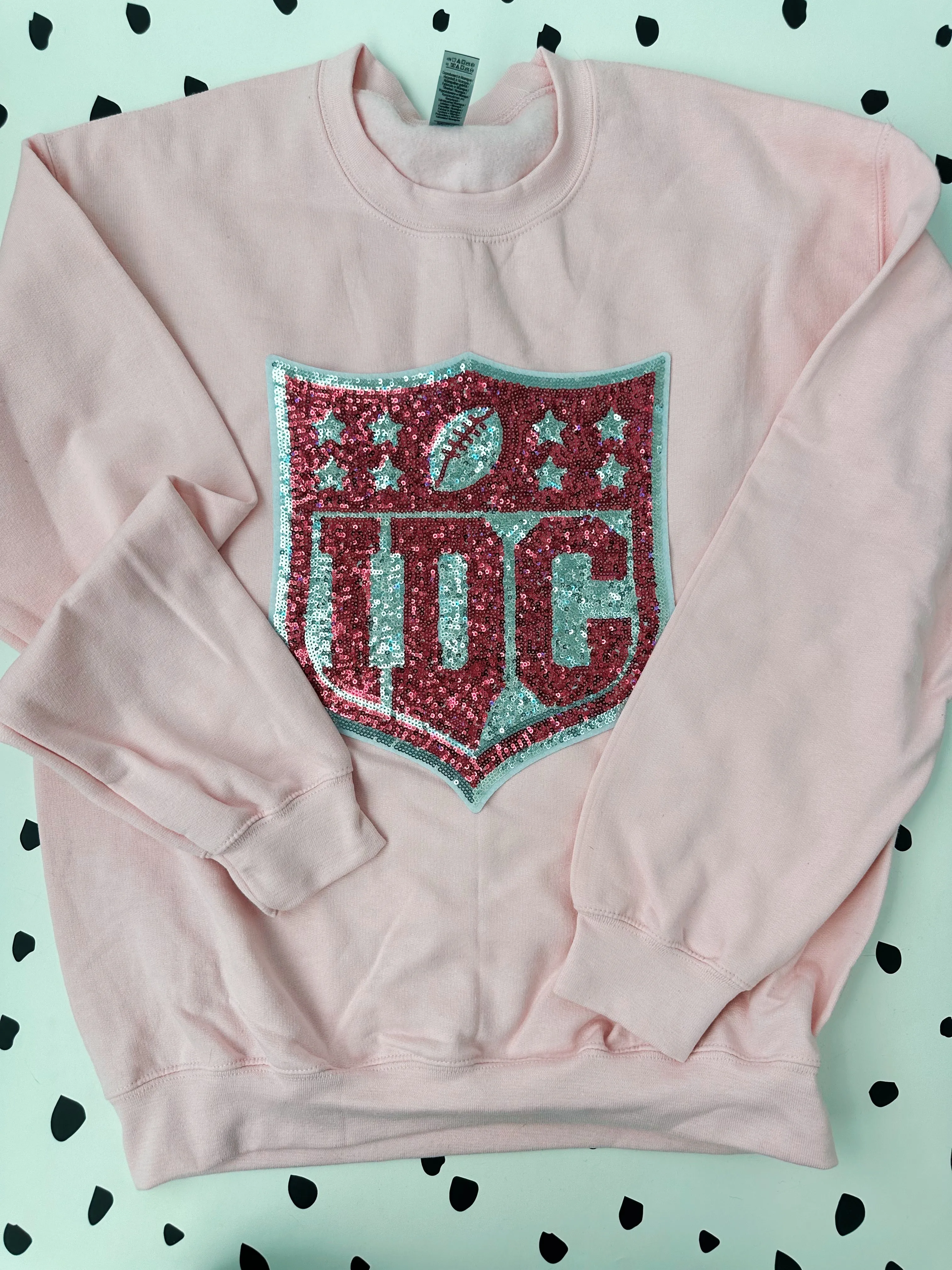 IDC Football Sequin Patch Unisex Crewneck Sweatshirt // FLASH SALE