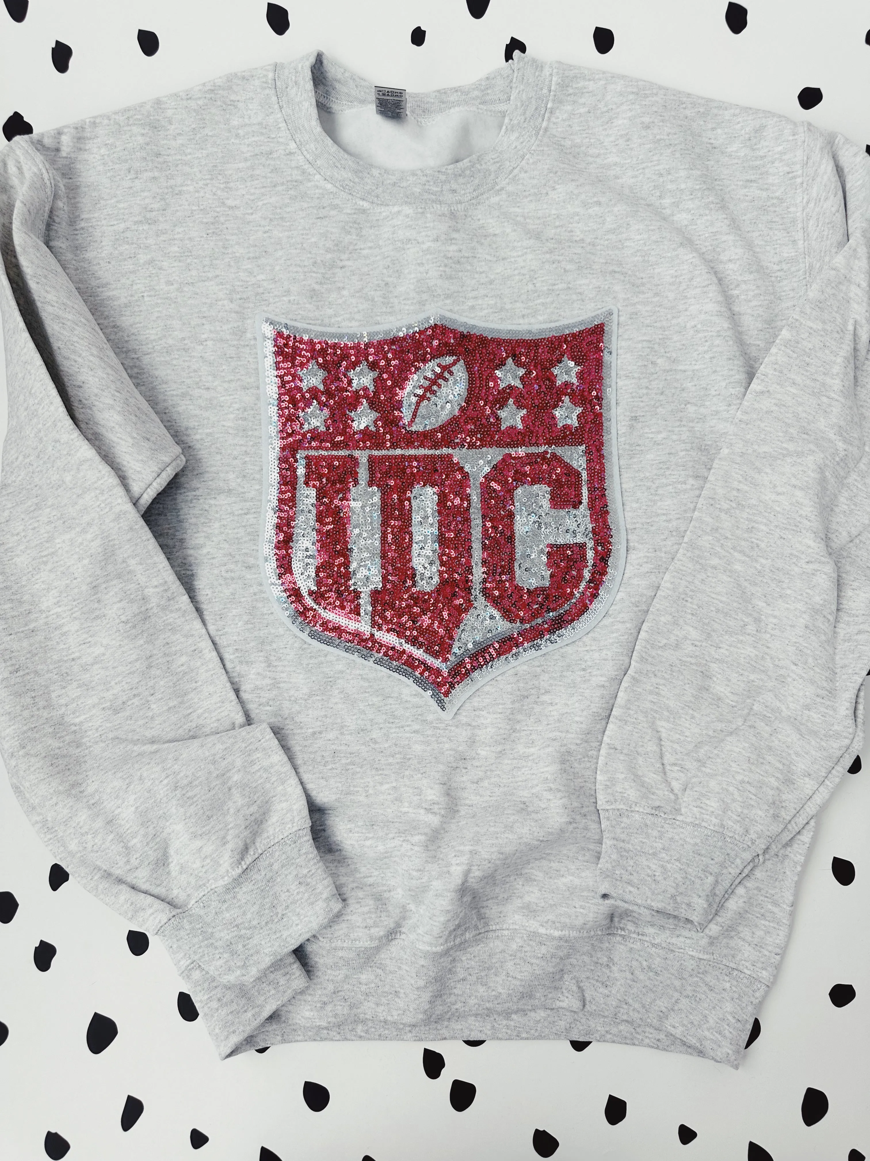 IDC Football Sequin Patch Unisex Crewneck Sweatshirt // FLASH SALE
