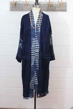 Indigo Shibori Duster Jacket