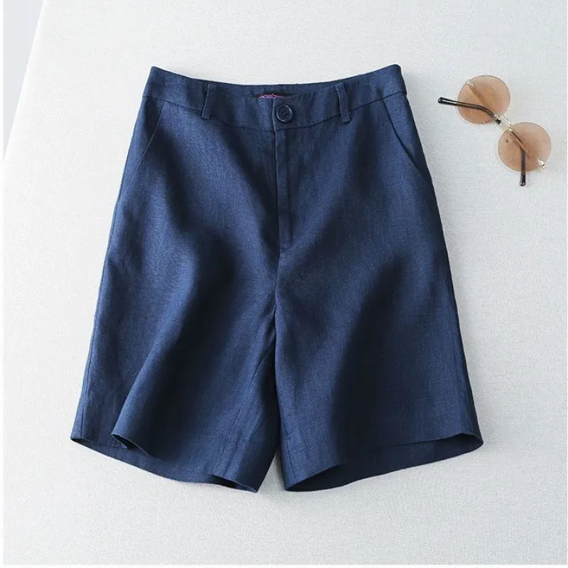 INSTOCK-Plus size suit pants female summer cotton and linen