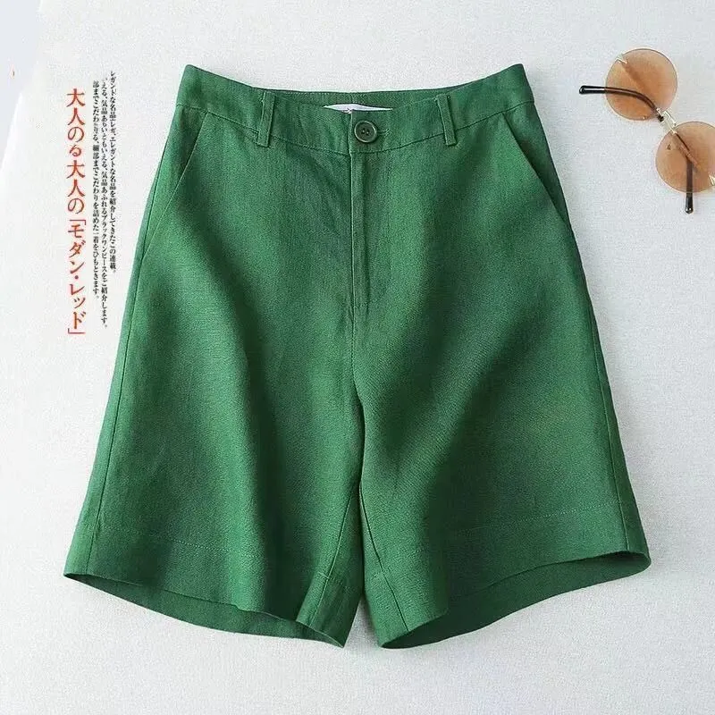 INSTOCK-Plus size suit pants female summer cotton and linen