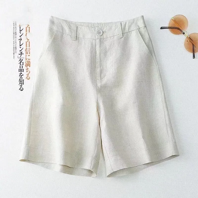 INSTOCK-Plus size suit pants female summer cotton and linen